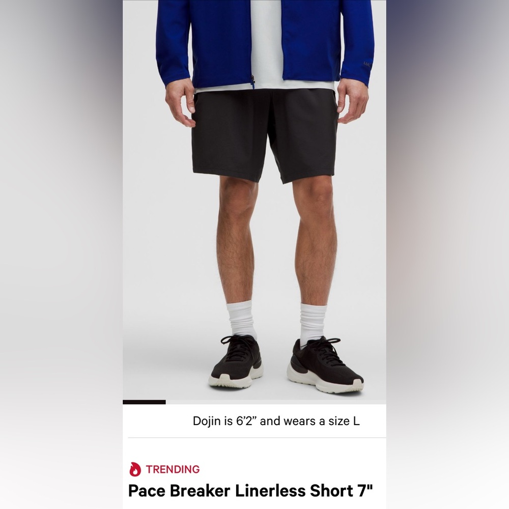 Lululemon Pace Breaker Short 7" *Linerless BNWT size Medium